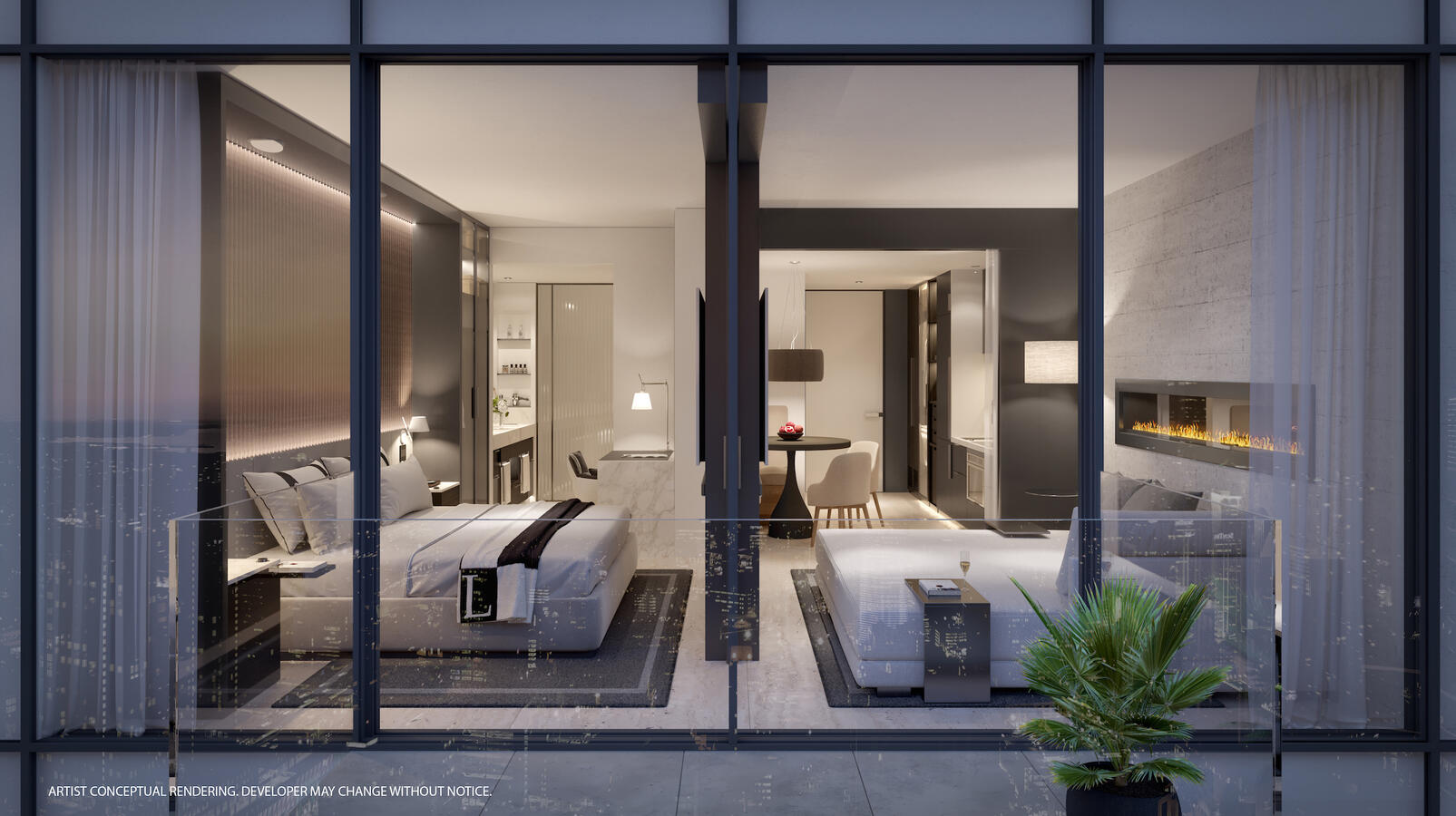 FLOOR-TO-CEILING GLASS WINDOWS